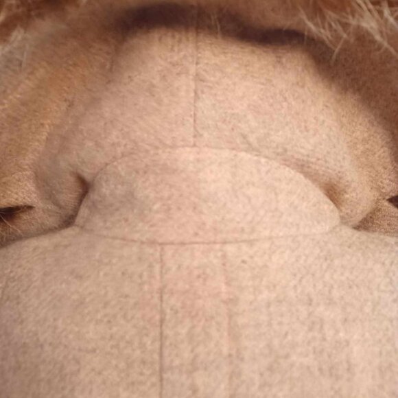 Rare Find! 1970s Vintage Pauline Trigere A Line Wool Coat Coyote Collar - Picture 10 of 16